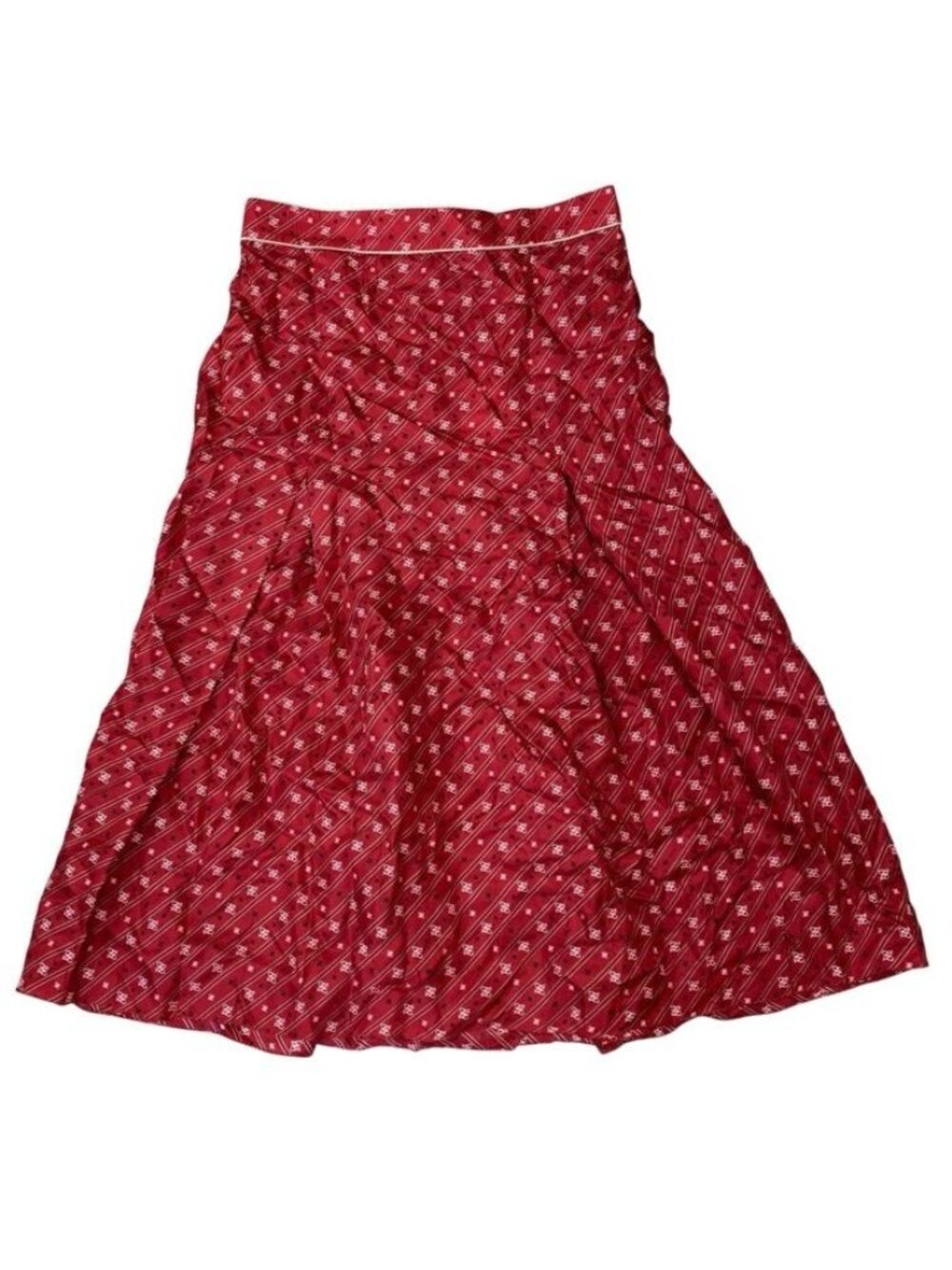 Fendi FF Monogram Logo Skirt Silk Red Black White